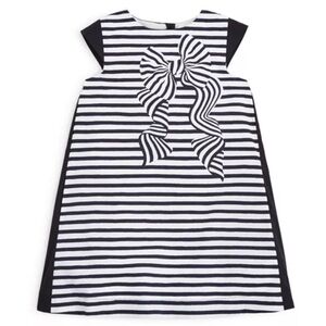 [kate spade] Girls Trompe L’Oeil Bow Stripe Dress